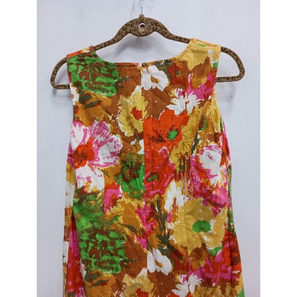 Talbots Womens Shift Dress Size 10 Multicolor Floral Cotton Sleeveless Preppy - Picture 9 of 10